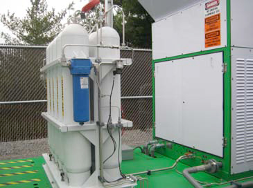 CNG storage bottles at the refueling station built and operated by Clean Energy for Central Jersey Wastes refuse trucks